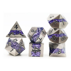 Mica Series 7 piece Metal Dice Set